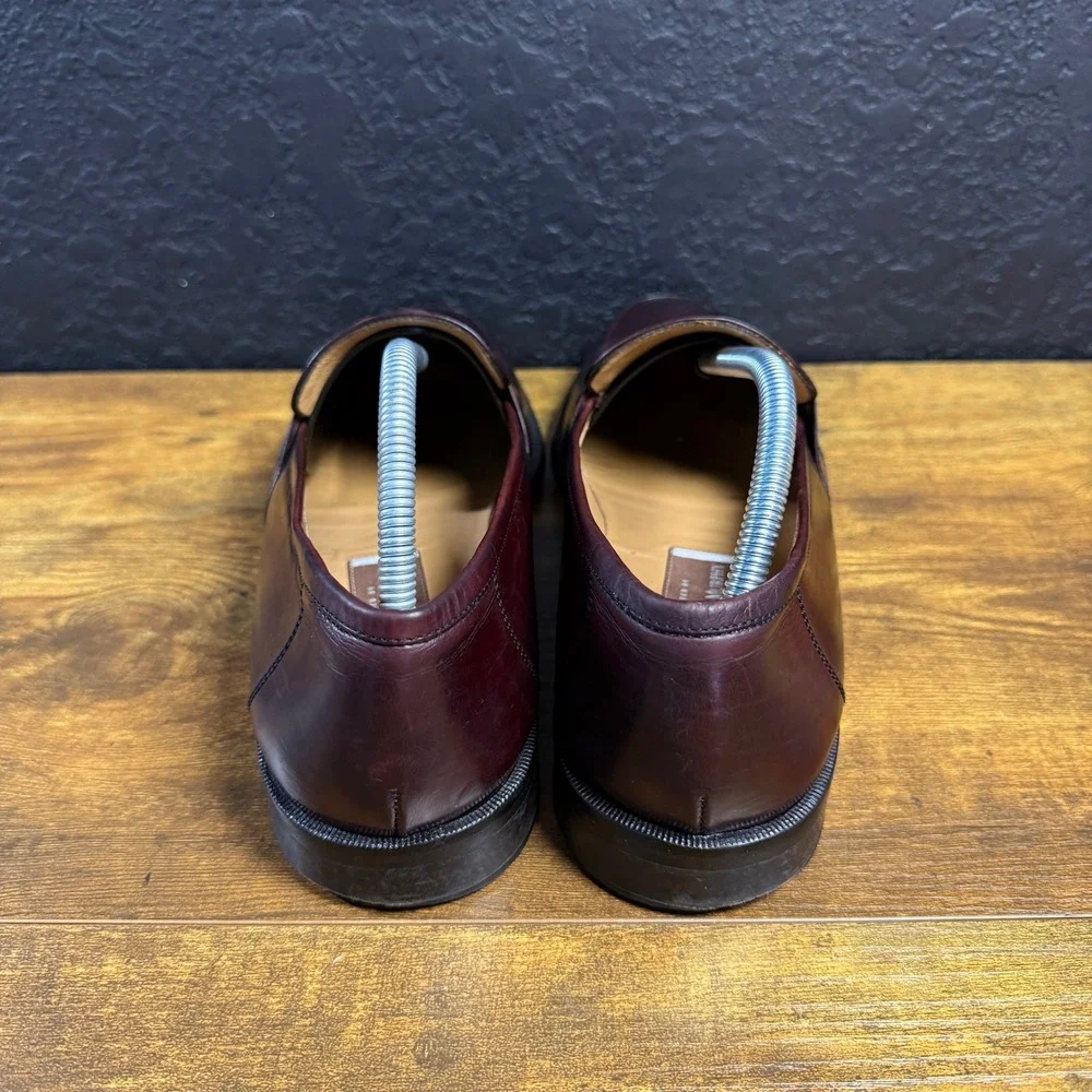 Johnston & Murphy Handcrafted 15-1873 Burgundy‎ Leather Penny Loafer Mens 10 M